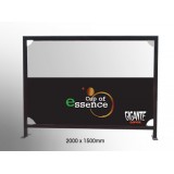 2m x 1.5m - Black Square Tube Cafe Wind Barrier with Print